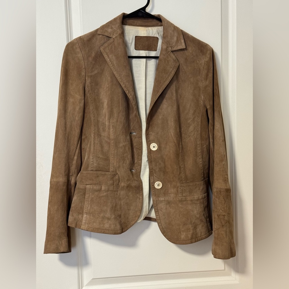 Boss goatskin suede blazer US 6